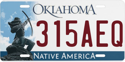 OK license plate 315AEQ