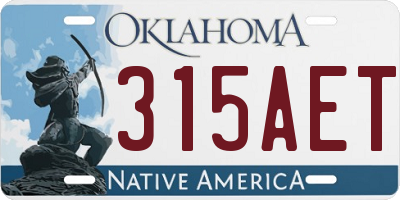 OK license plate 315AET