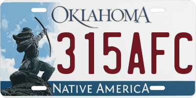 OK license plate 315AFC