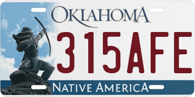 OK license plate 315AFE