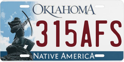 OK license plate 315AFS