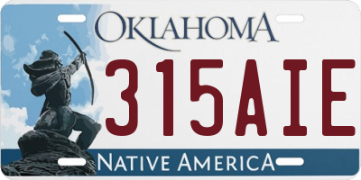 OK license plate 315AIE