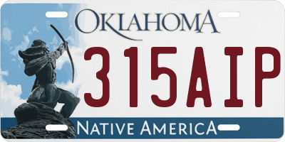 OK license plate 315AIP