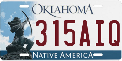 OK license plate 315AIQ