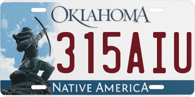 OK license plate 315AIU
