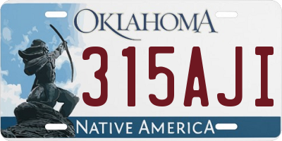 OK license plate 315AJI