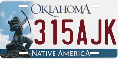 OK license plate 315AJK