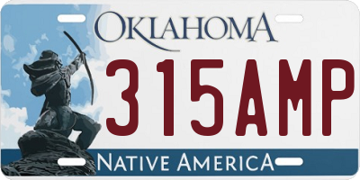 OK license plate 315AMP
