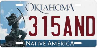 OK license plate 315AND