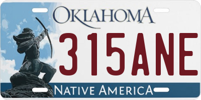 OK license plate 315ANE