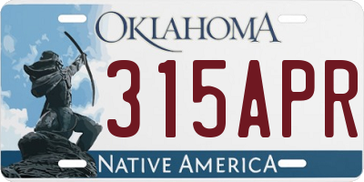 OK license plate 315APR