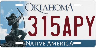 OK license plate 315APY
