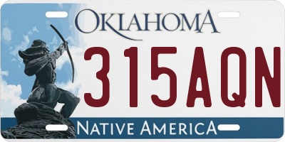 OK license plate 315AQN