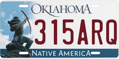 OK license plate 315ARQ