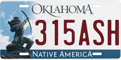 OK license plate 315ASH