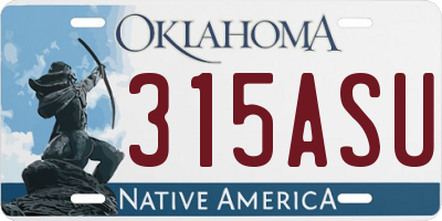 OK license plate 315ASU