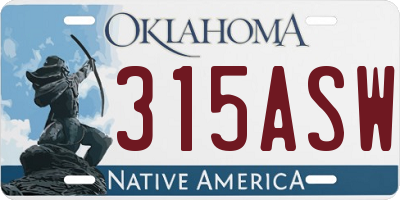OK license plate 315ASW