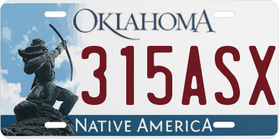 OK license plate 315ASX