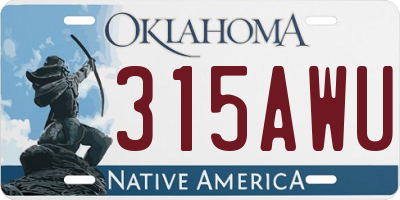 OK license plate 315AWU
