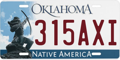 OK license plate 315AXI