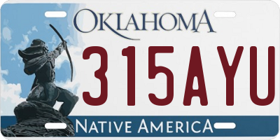 OK license plate 315AYU