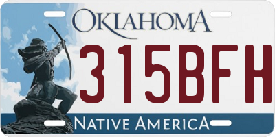 OK license plate 315BFH
