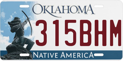 OK license plate 315BHM