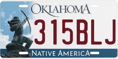OK license plate 315BLJ