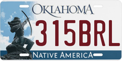 OK license plate 315BRL