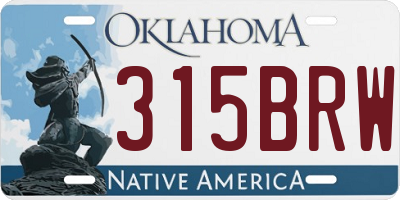 OK license plate 315BRW