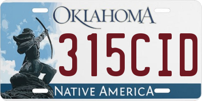 OK license plate 315CID
