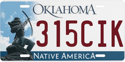 OK license plate 315CIK