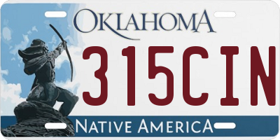 OK license plate 315CIN