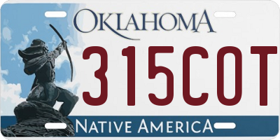 OK license plate 315COT