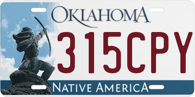 OK license plate 315CPY