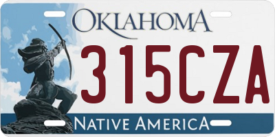 OK license plate 315CZA
