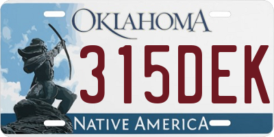 OK license plate 315DEK