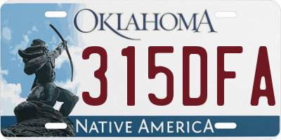 OK license plate 315DFA