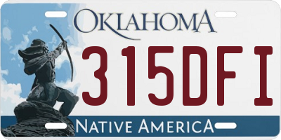 OK license plate 315DFI