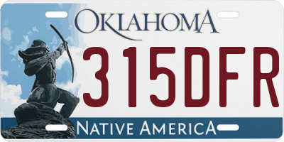OK license plate 315DFR
