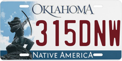 OK license plate 315DNW