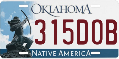 OK license plate 315DOB