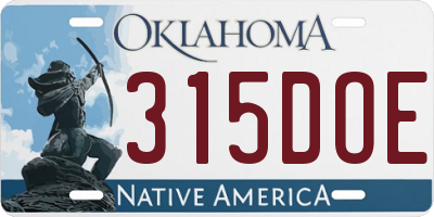 OK license plate 315DOE
