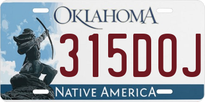 OK license plate 315DOJ