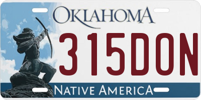 OK license plate 315DON