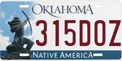 OK license plate 315DOZ