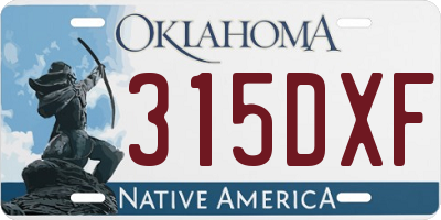 OK license plate 315DXF