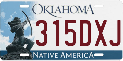 OK license plate 315DXJ