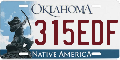 OK license plate 315EDF