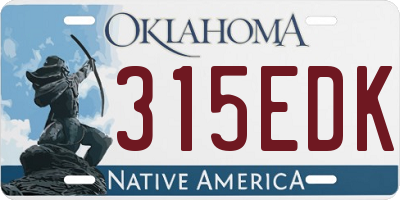 OK license plate 315EDK